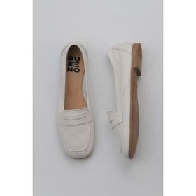 Bueno Shoes 01WY0801 Beyaz Kırık Deri Kadın Loafer