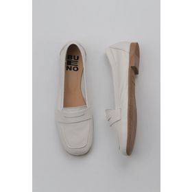 Bueno Shoes 01WY0801 Beyaz Kırık Deri Kadın Loafer