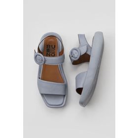 Bueno Shoes 01WY1002 Mavi Deri Kadın Dolgu Topuklu Sandalet