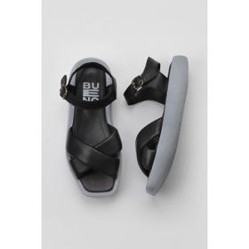 Bueno Shoes 01WY1009 Siyah Mavi Deri Kadın Düz Sandalet