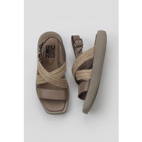 Bueno Shoes 01WY1011 Gri Hasır Deri Kadın Sandalet