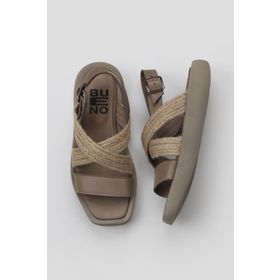 Bueno Shoes 01WY1011 Gri Hasır Deri Kadın Sandalet