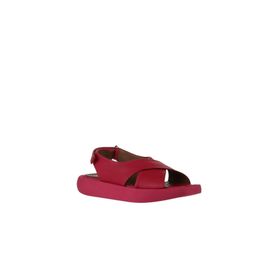 Bueno Shoes 01WY1012 Fuşya Deri Kadın Dolgu Topuklu Sandalet