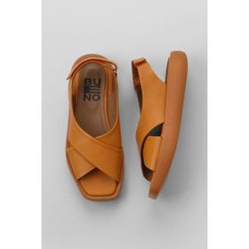Bueno Shoes 01WY1012 Turuncu Deri Kadın Düz Sandalet
