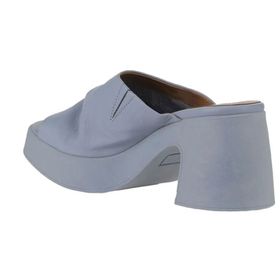 Bueno Shoes 01WY12200 Mavi Deri Kadın Topuklu Terlik
