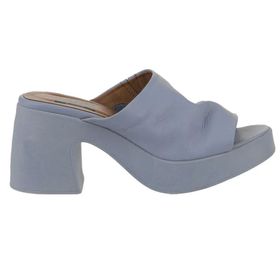 Bueno Shoes 01WY12200 Mavi Deri Kadın Topuklu Terlik