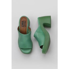 Bueno Shoes 01WY12200 Yeşil Koyu Deri Kadın Topuklu Terlik