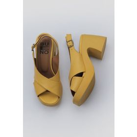 Bueno Shoes 01WY12202 Sarı Deri Kadın Dolgu Topuklu Ayakkabı