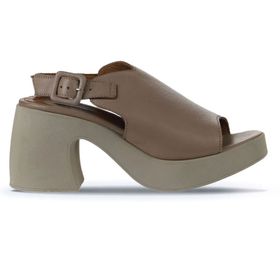 Bueno Shoes 01WY12208 Gri Deri Kadın Topuklu Sandalet
