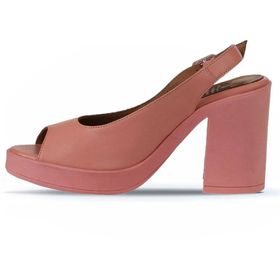 Bueno Shoes 01WY12300 Pembe Deri Kadın Topuklu Sandalet