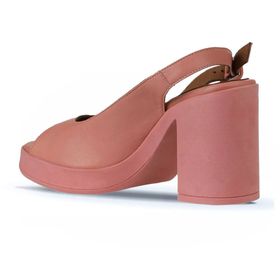 Bueno Shoes 01WY12300 Pembe Deri Kadın Topuklu Sandalet