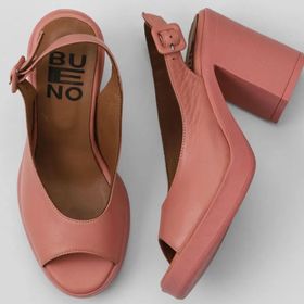 Bueno Shoes 01WY12300 Pembe Deri Kadın Topuklu Sandalet