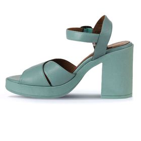 Bueno Shoes 01WY12301 Yeşil Açık Deri Topuklu Kadın Sandalet