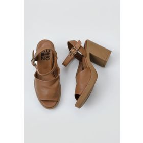 Bueno Shoes 01WY12303 Kahverengi Deri Topuklu Kadın Sandalet