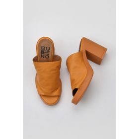 Bueno Shoes 01WY12306 Turuncu Deri Kadın Topuklu Terlik