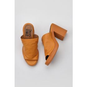 Bueno Shoes 01WY12306 Turuncu Deri Kadın Topuklu Terlik