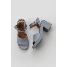 Bueno Shoes 01WY12502 Mavi Deri Kadın Topuklu Sandalet