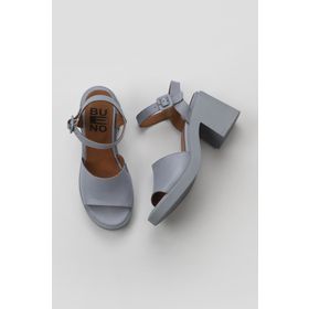 Bueno Shoes 01WY12502 Mavi Deri Kadın Topuklu Sandalet
