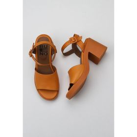 Bueno Shoes 01WY12502 Turuncu Deri Topuklu Kadın Sandalet
