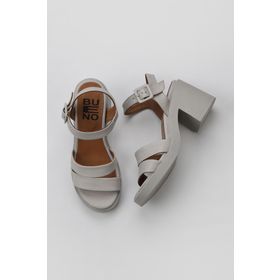 Bueno Shoes 01WY12506 Ekru Deri Kadın Topuklu Sandalet