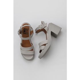 Bueno Shoes 01WY12506 Ekru Deri Kadın Topuklu Sandalet