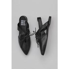 Bueno Shoes 01WY1803 Siyah Deri Düz Kadın Sandalet