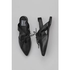 Bueno Shoes 01WY1803 Siyah Deri Düz Kadın Sandalet
