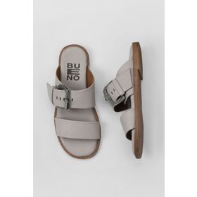 Bueno Shoes 01WY2001 Gri Deri Kadın Düz Terlik