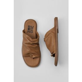 Bueno Shoes 01WY2003 Taba Deri Kadın Parmak Arası Terlik