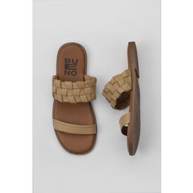 Bueno Shoes 01WY2006 Bej Deri Kadın Düz Terlik