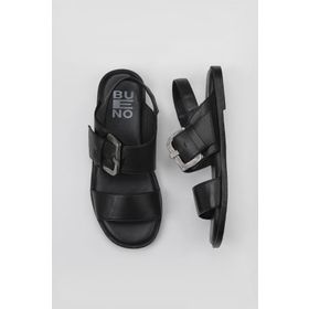 Bueno Shoes 01WY2013 Siyah Deri Kadın Sandalet