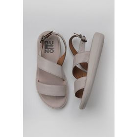 Bueno Shoes 01WY2300 Gri Deri Kadın Düz Sandalet