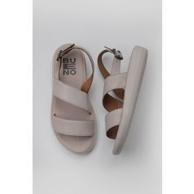 Bueno Shoes 01WY2300 Gri Deri Kadın Düz Sandalet