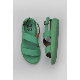 Bueno Shoes 01WY2300 Yeşil Koyu Deri Kadın Düz Sandalet