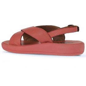 Bueno Shoes 01WY2302 Mercan Deri Kadın Dolgu Topuklu Sandalet