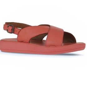 Bueno Shoes 01WY2302 Mercan Deri Kadın Dolgu Topuklu Sandalet
