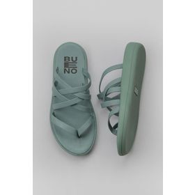 Bueno Shoes 01WY2317 Yeşil Açık Deri Kadın Parmak Arası Terlik
