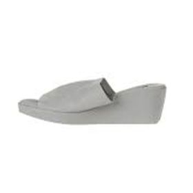 Bueno Shoes 01WY2404 Ekru Deri Kadın Dolgu Topuklu Terlik