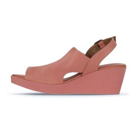 Bueno Shoes 01WY2407 Pembe Deri Kadın Dolgu Topuklu Sandalet
