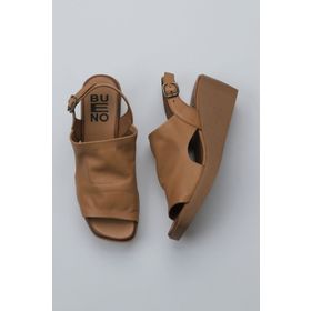 Bueno Shoes 01WY2407 Taba Deri Dolgu Kadın Topuklu Sandalet