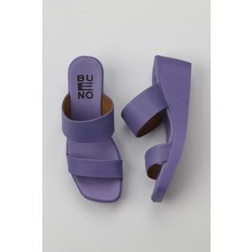 Bueno Shoes 01WY2409 Lila Deri Kadın Dolgu Topuklu Terlik