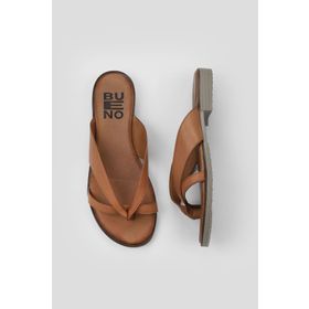 Bueno Shoes 01WY2507 Taba Deri Kadın Düz Terlik