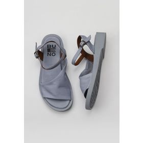 Bueno Shoes 01WY2901 Mavi Deri Kadın Düz Sandalet