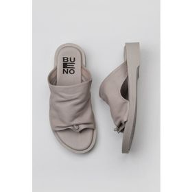 Bueno Shoes 01WY2910 Gri Deri Kadın Parmak Arası Terlik