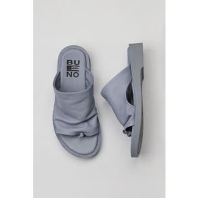Bueno Shoes 01WY2910 Mavi Deri Kadın Parmak Arası Terlik