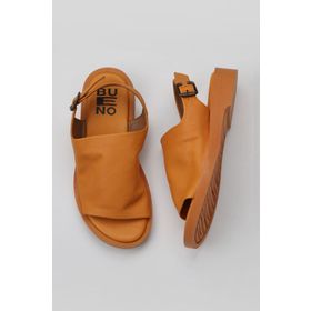 Bueno Shoes 01WY2917 Turuncu Deri Kadın Düz Sandalet