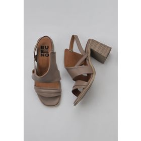 Bueno Shoes 01WY3705 Gri Deri Kadın Topuklu Sandalet
