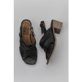 Bueno Shoes 01WY4902 Siyah Deri Topuklu Kadın Sandalet