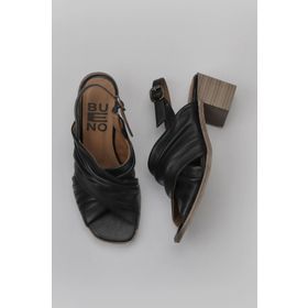 Bueno Shoes 01WY4902 Siyah Deri Topuklu Kadın Sandalet