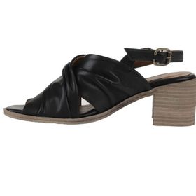 Bueno Shoes 01WY4902 Siyah Deri Topuklu Kadın Sandalet